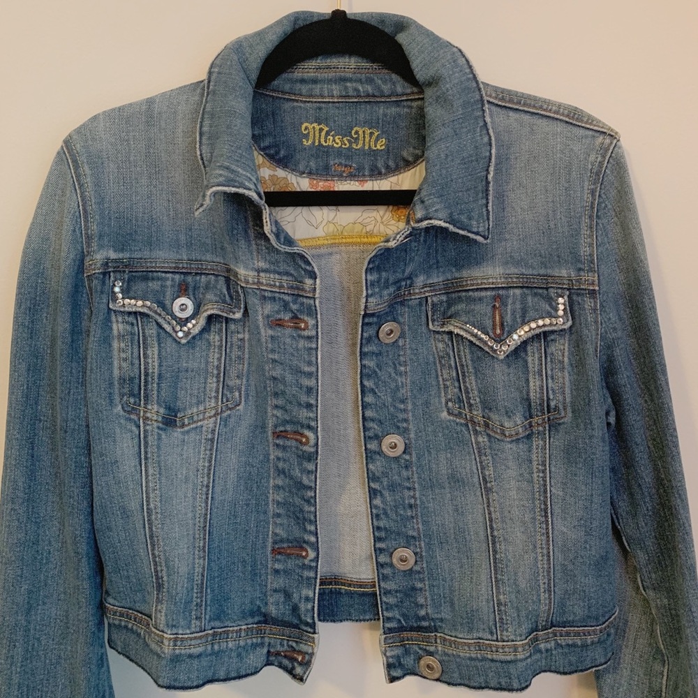 Miss Me cropped denim jacket